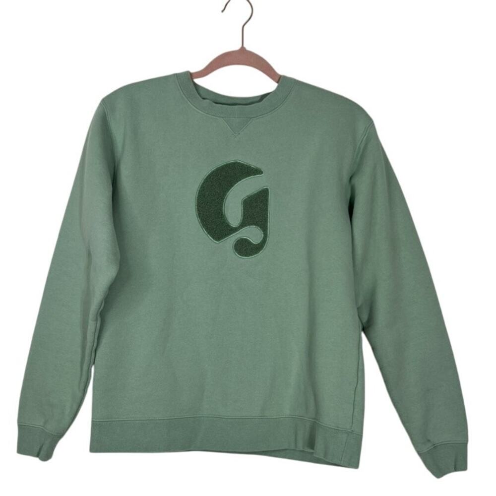 Glossier The Boston Crewneck‎ Mint Green Long Sleeve G-Logo Sweatshirt Size S